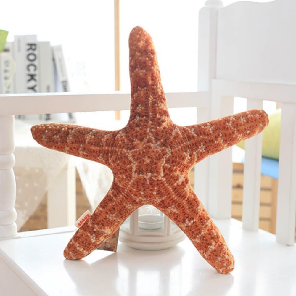 Starfish Pillow Simulation Starfish Shaped Pillow Beach Ocean Theme Decorative Throw Pillows for Couch Sofa Bed Living Room Bedroom Office Beach Party Wedding (Starfish)