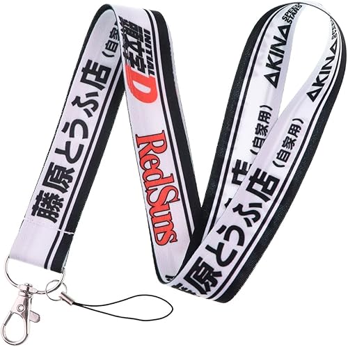 Initial D Akagi RedSuns Manga Anime 17.7" Neck Lanyard Keychain Holder ID Badge Mobile Phone Pin Strap by Pinstant