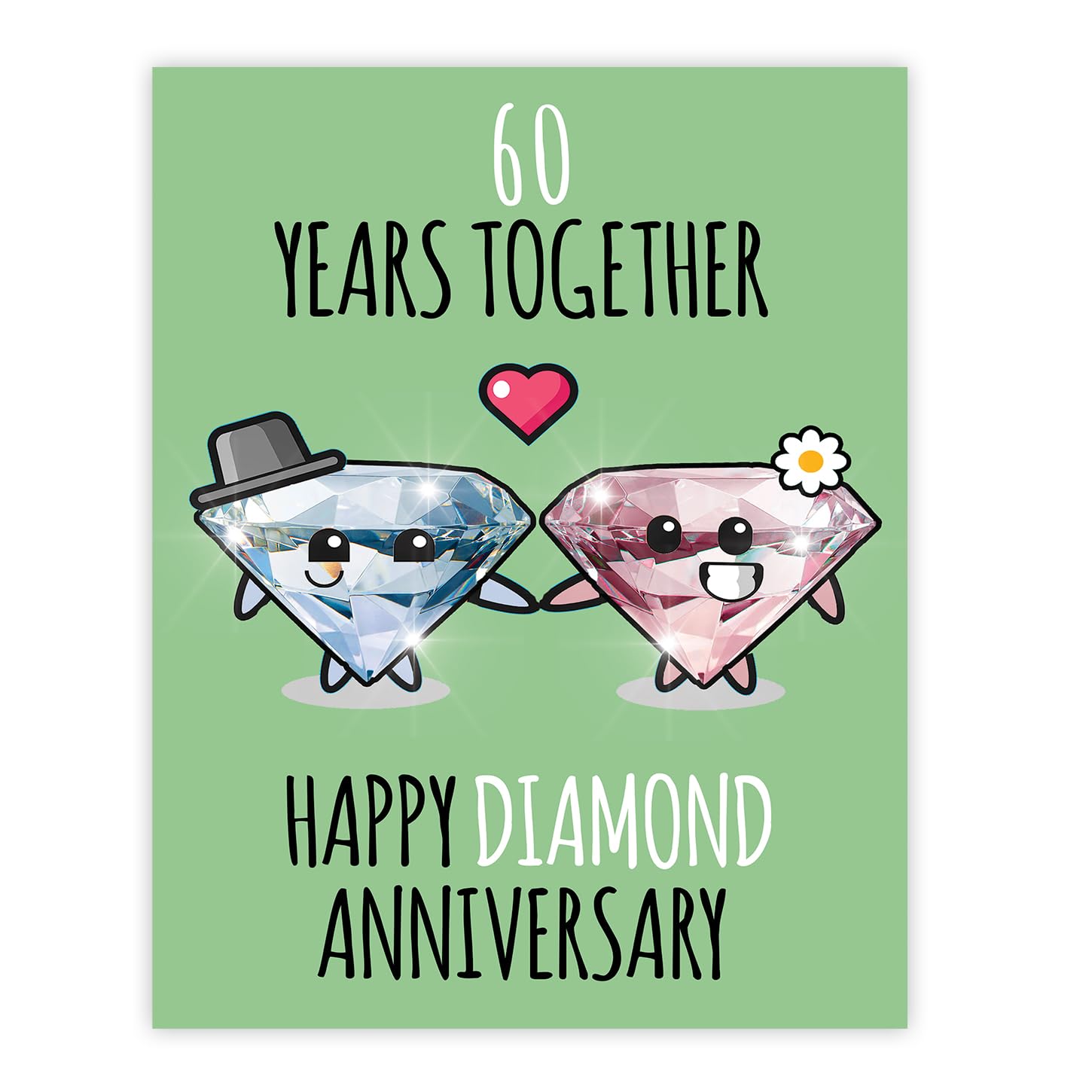Stuff4 60th Anniversary Poster Unframed - 60 Years Together - Happy 60th Wedding Anniversary Cute Gifts for Companion Partner Husband Wife, 8x10 Inch Anniversaries Posters