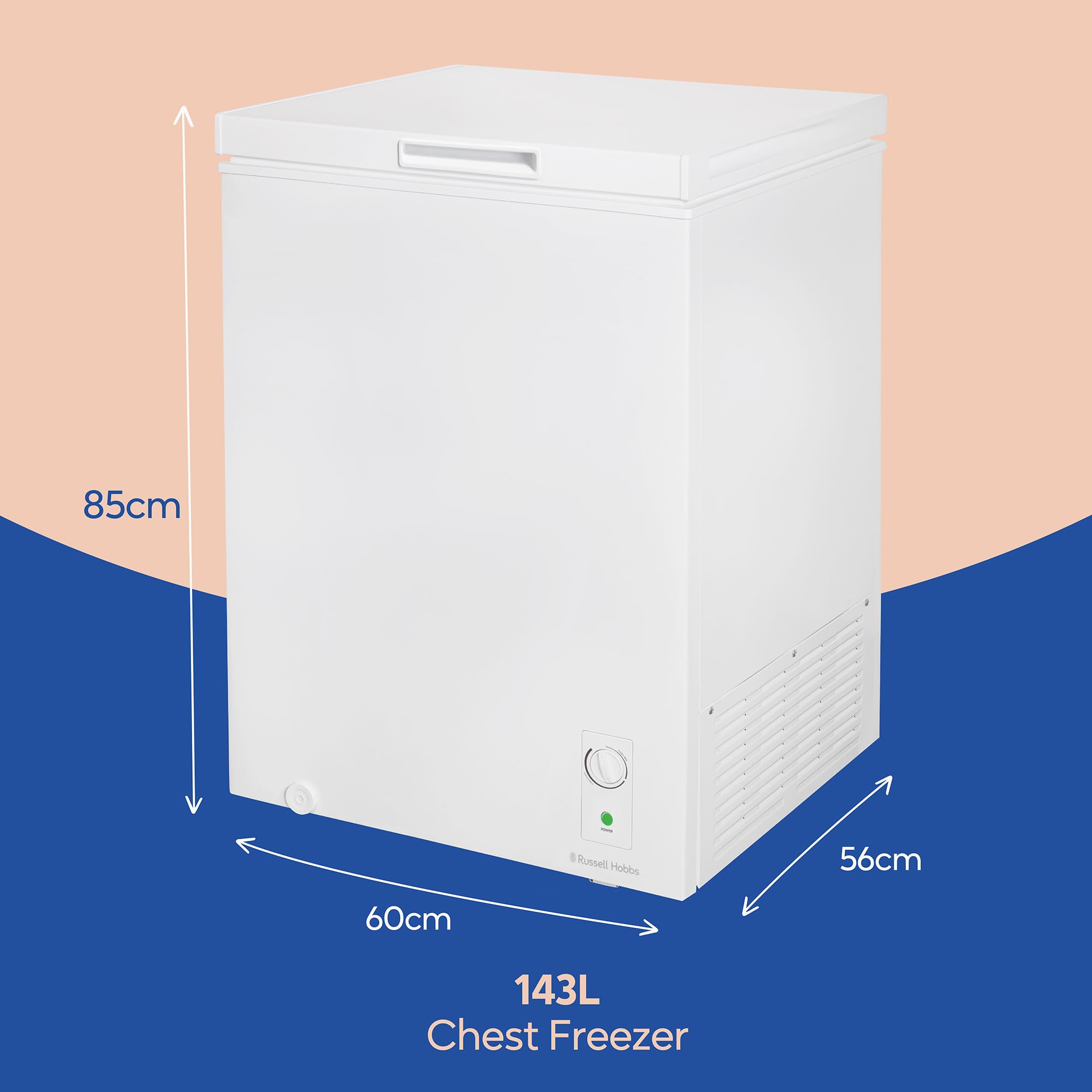 Russell Hobbs White Chest Freezer 198L Freestanding with 5 Year Warranty, Adjustable Thermostat, Chill or Freeze Function, 4 Star Freezer Rating & Suitable for Outbuildings & Garages RH198CF0E1W — view 14