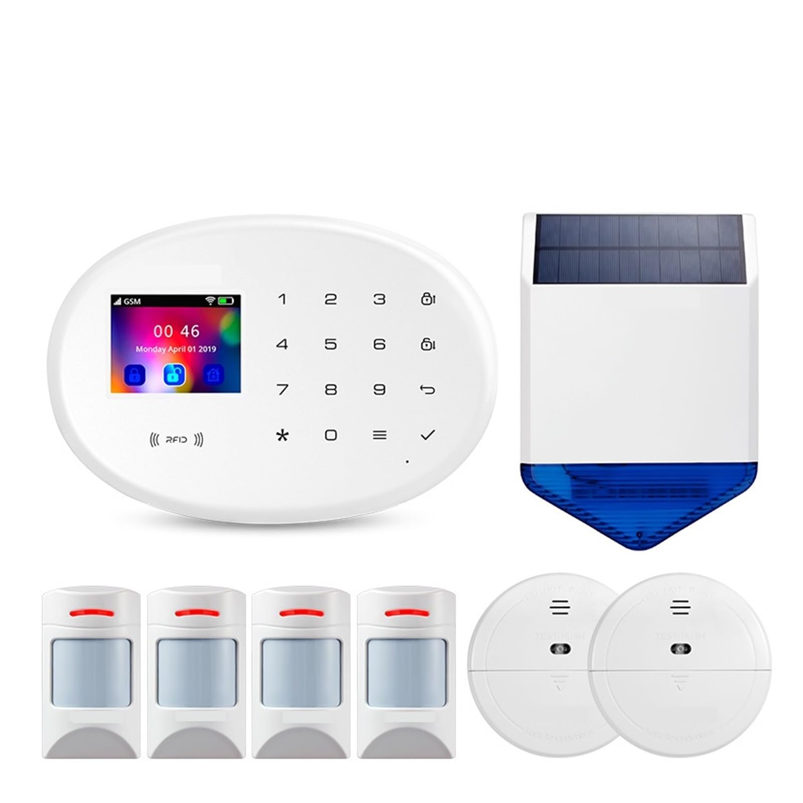 Sistema de Alarma, De Alarma W204 4G gsm Seguridad Antirrobo For Hogar con Sensor Movimiento PIR Que Admite Mascotas Sirena Solar For Exteriores