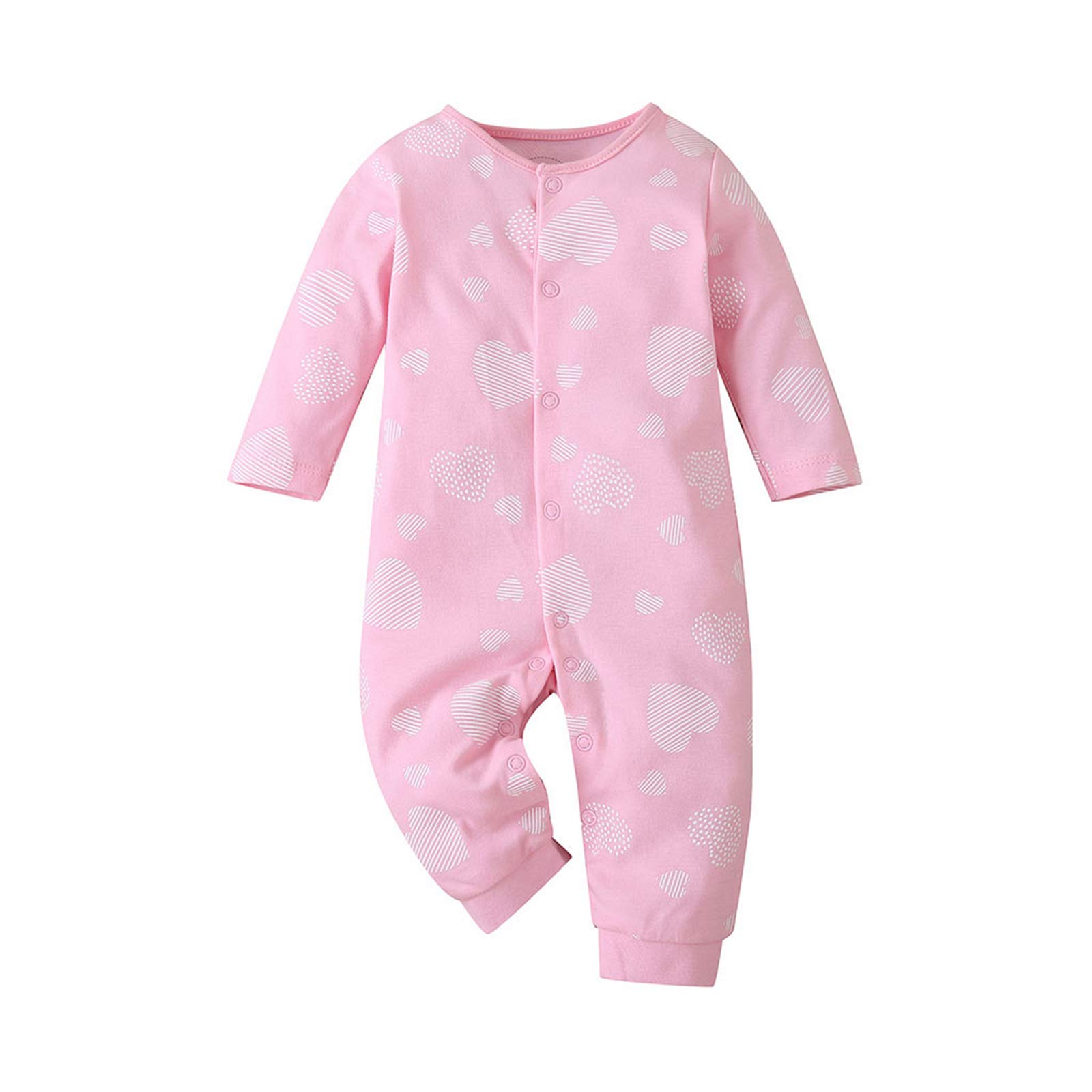 amropi Pack de 3 Mono Bebé Niñas Niños Peleles Pijama Mameluco de Manga Larga por 0-18 Meses