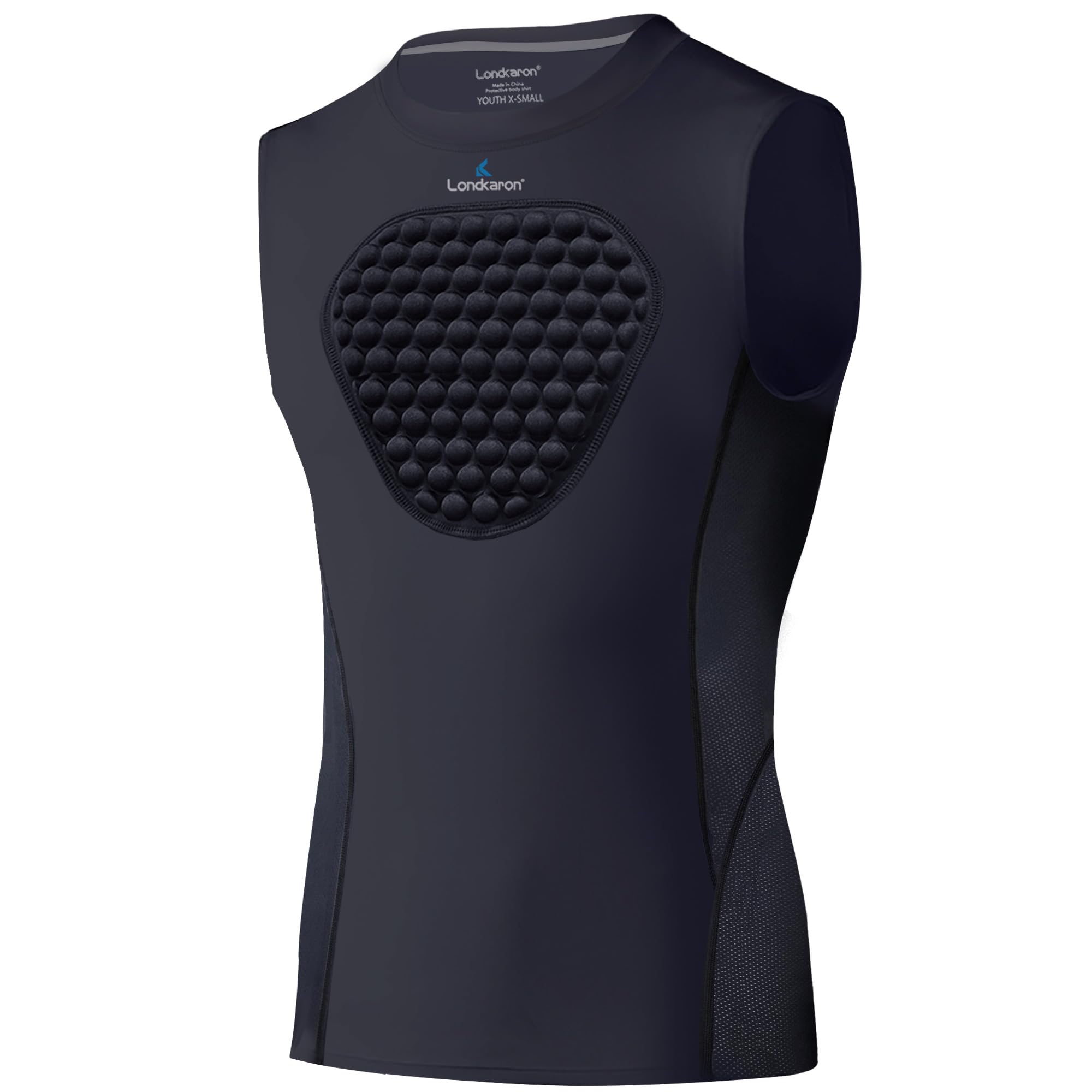 Youth Elite Chest Protector Shirt, Padding on Chest, Arms, & Back for Baseball, Softball & Football (Medium, Black)