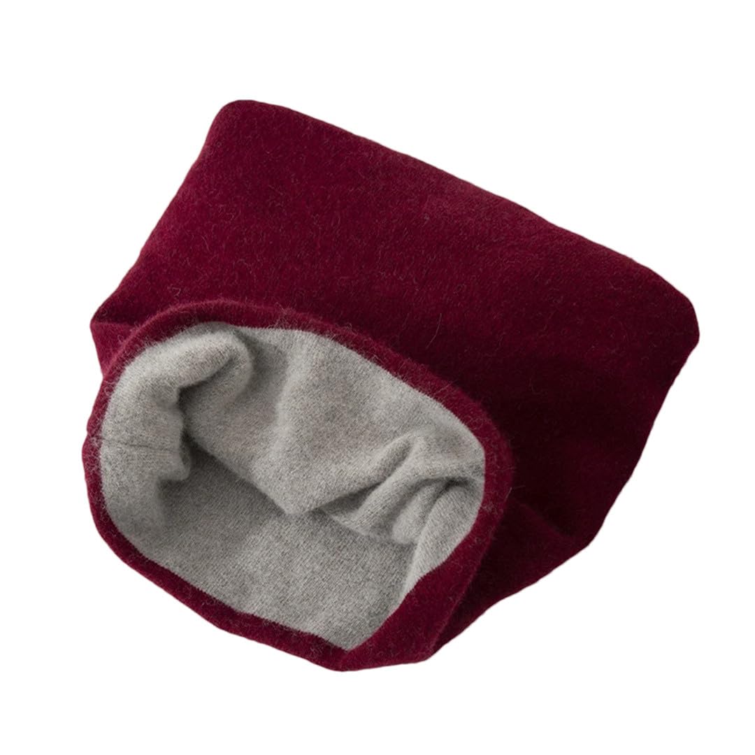 Wvapzxx Wollmützen Für Damen, Winter, 2-Lagig, Dick, Mütze, Schal, Mütze, Warm, Kaschmir, Skullies, Weicher Halswärmer, Ringschals