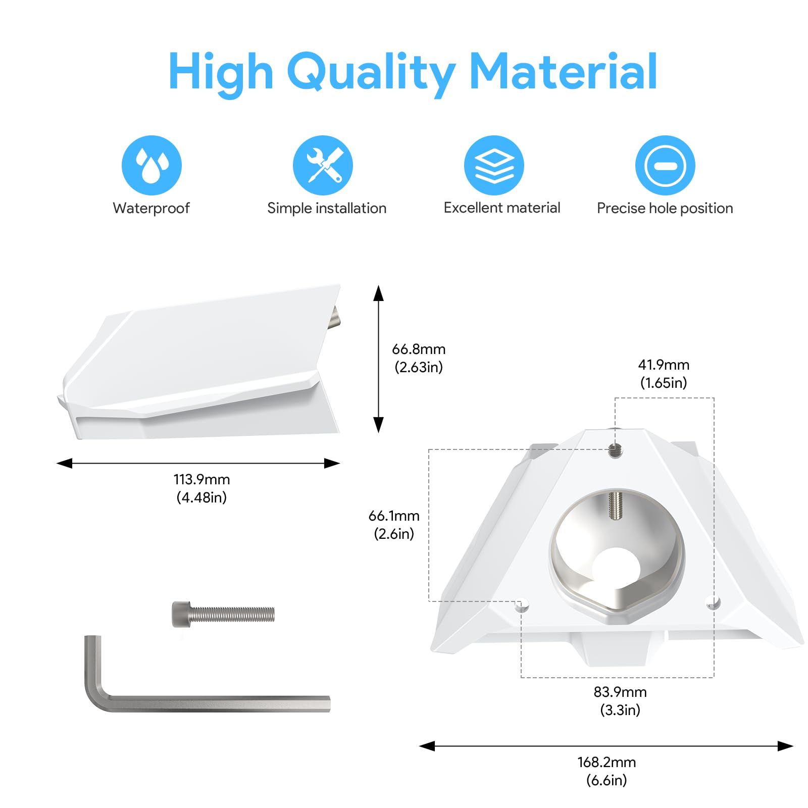 EDUP Starlink - Mini kit de montaje, poste ABS de alta calidad y soporte plano para mini plato Starlink, adaptador de tubo (3-5,4 cm) y superficie plana, ideal para RV, furgoneta, barco, techo y uso