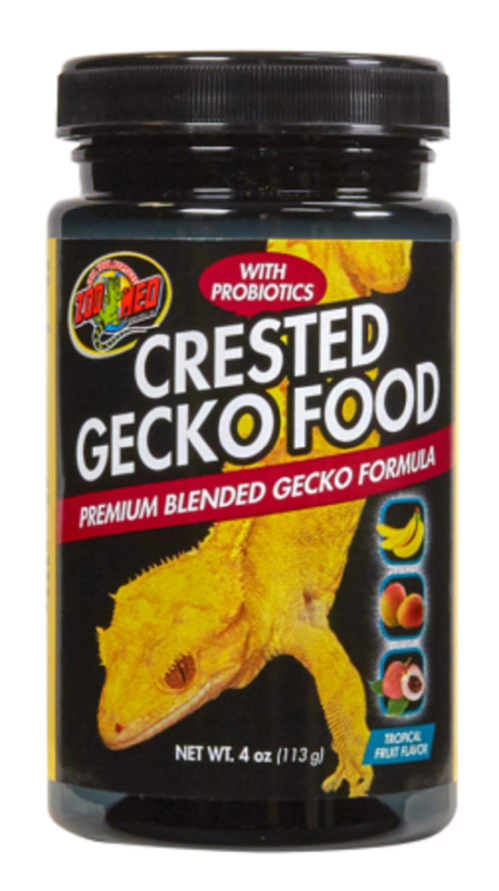 Zoo Med Crested Gecko Food Tropical Fruit Flavor 4 Ounce - 3 Pack