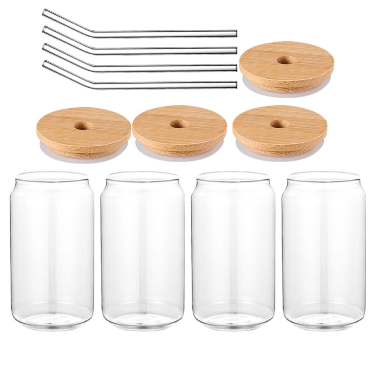 Gobelets à jus en verre transparent haut de gamme de 400ml au design épuré