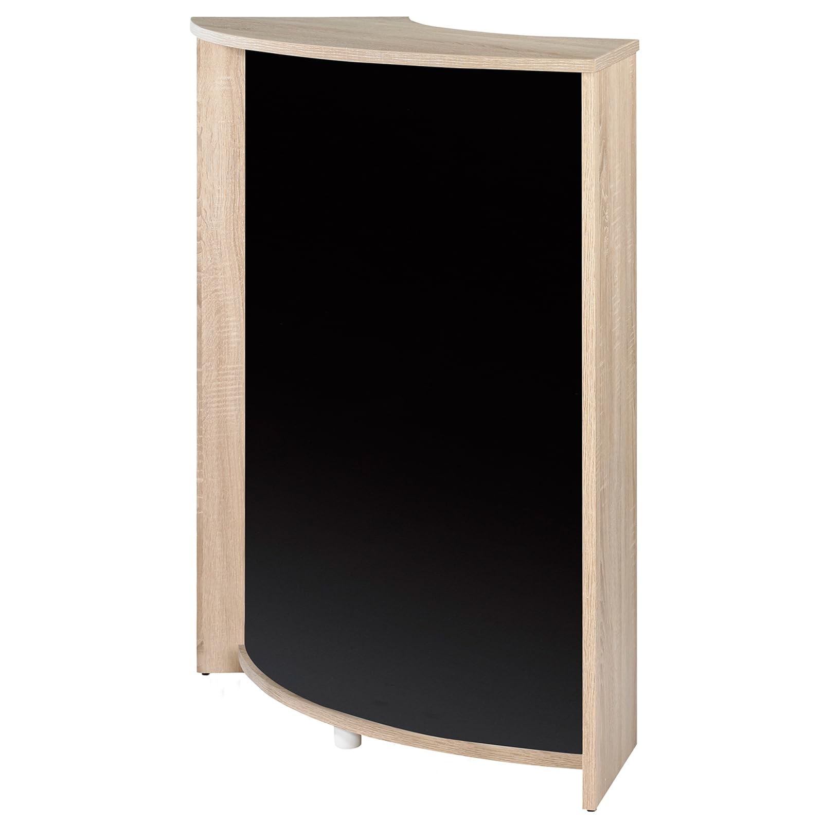 SIMMOB Meuble Comptoir Meuble Bar 96 cm Face Noire 3 Niches 96,7 x 104,8 x 44,9 cm - Chêne Naturel