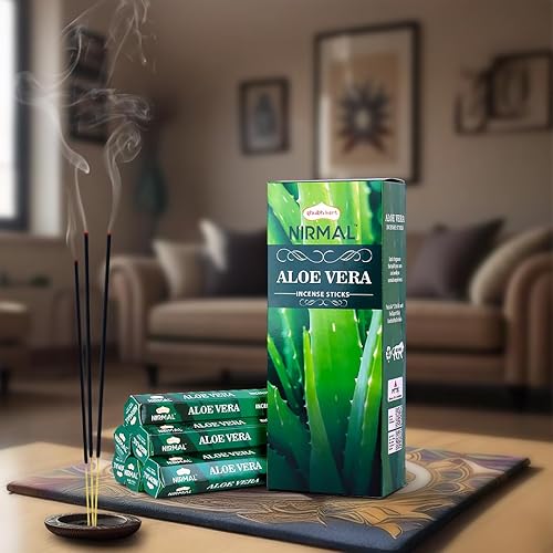 Miniatura 4 de Shubhkart Hexa Aloevera Varitas de incienso  Paquete de 6, 120 varillas para calmar, aliviar el estrés y meditar consciente  Incienso aromático