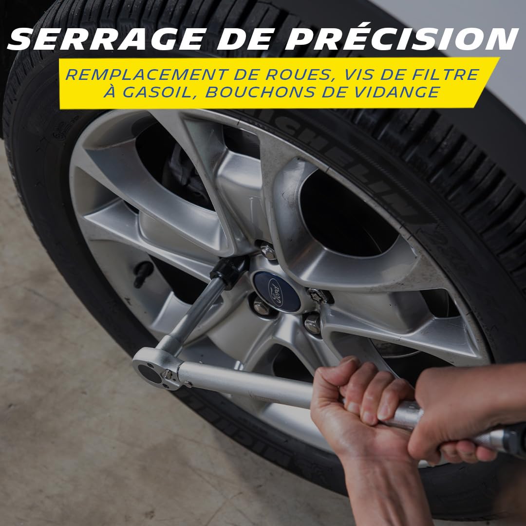 MICHELIN 008522 Clé Dynamométrique 1/2" 40-210Nm. Coffret avec barre d'extension et adaptateur