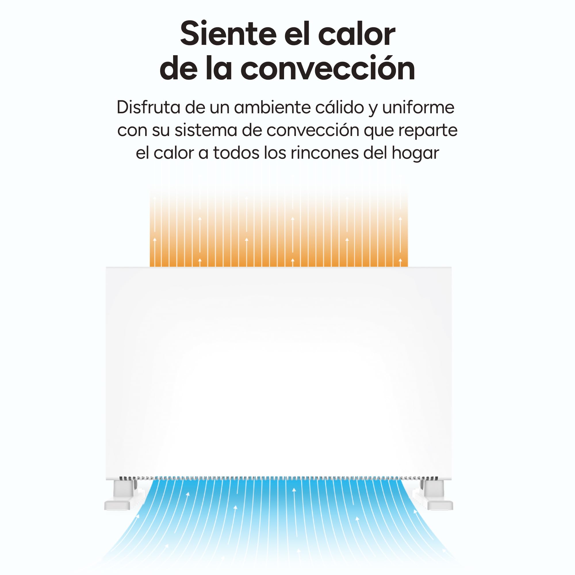 KSIX Blaze Calefactor eléctrico de convección inteligente 2000W, Pantalla LED táctil, 2 modos, App Tuya, Control remoto, Negro