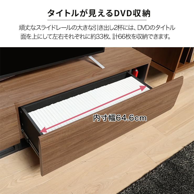 白井産業 おしゃれ ローボード 180cm テレビ台
