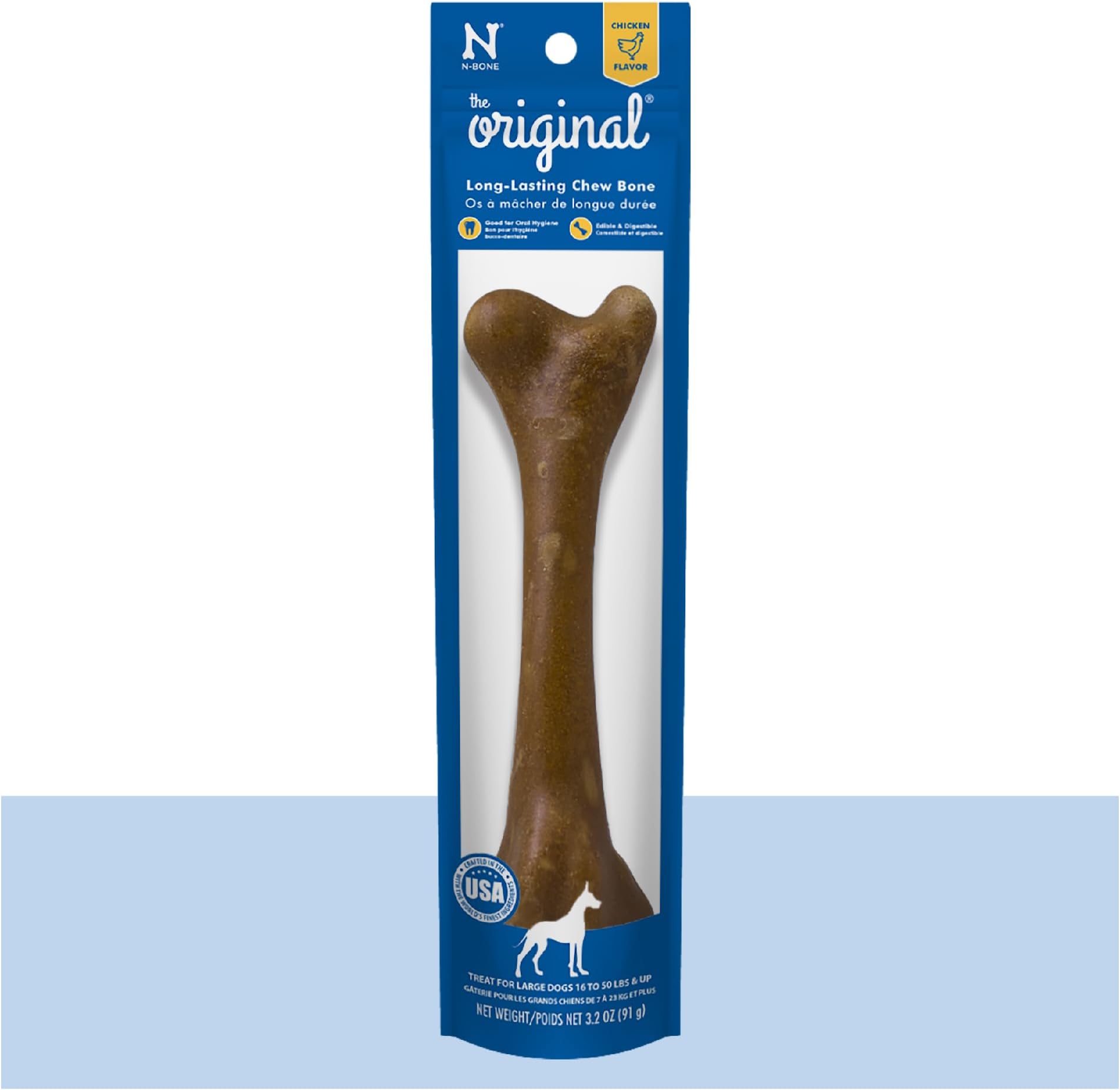 3.2-Ounce The Original Bagged Bone Treat For Dogs, Large, Chicken Flavor