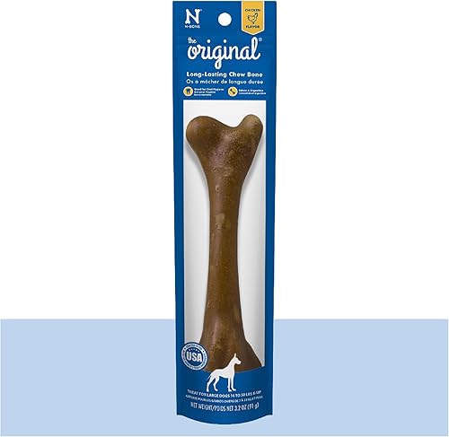 N-Bone 3.2 onzas The Original Bagged Bone Treat para perros, grande, sabor a pollo