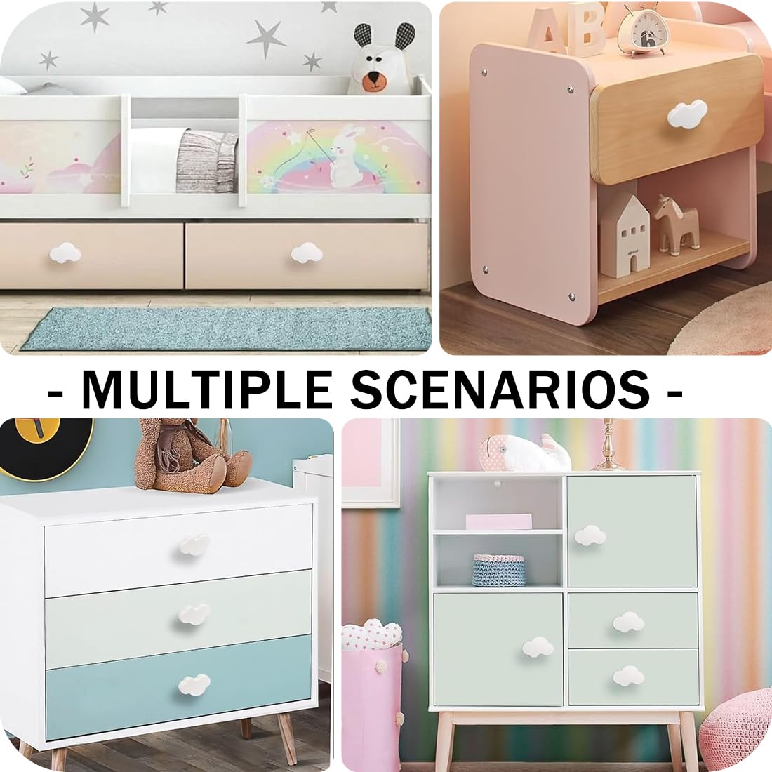 Maniglie Per Cassetti A Forma Di Nuvola - 4 Pezzi Morbidi E Sicuri Per Bambini - Foto 9