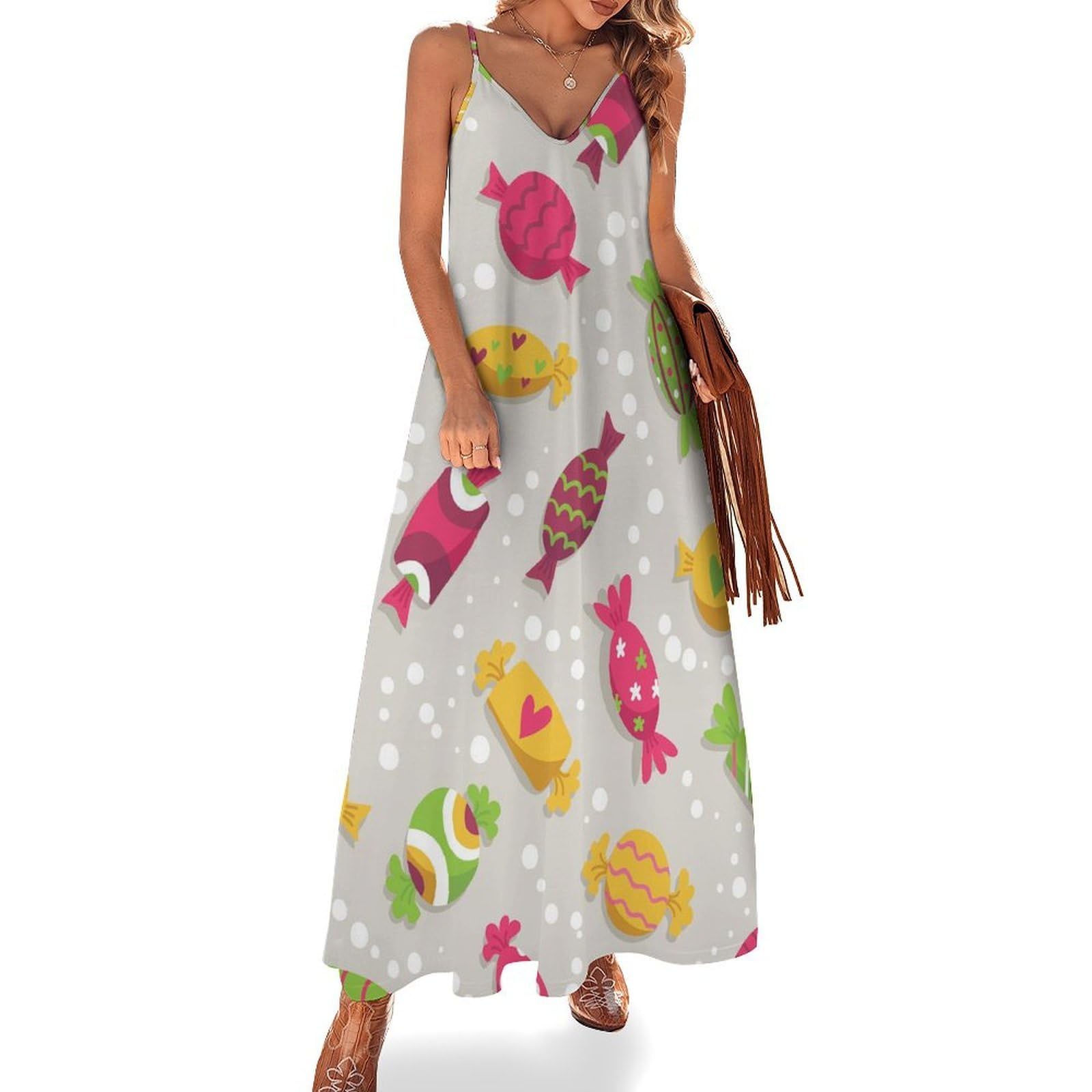 Robe maxi pour voyages colorée et fluide pour la plage