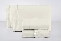 Jogo Lençol Casal 3 Peças 400 Fios 100% Algodão Premium (Palha)