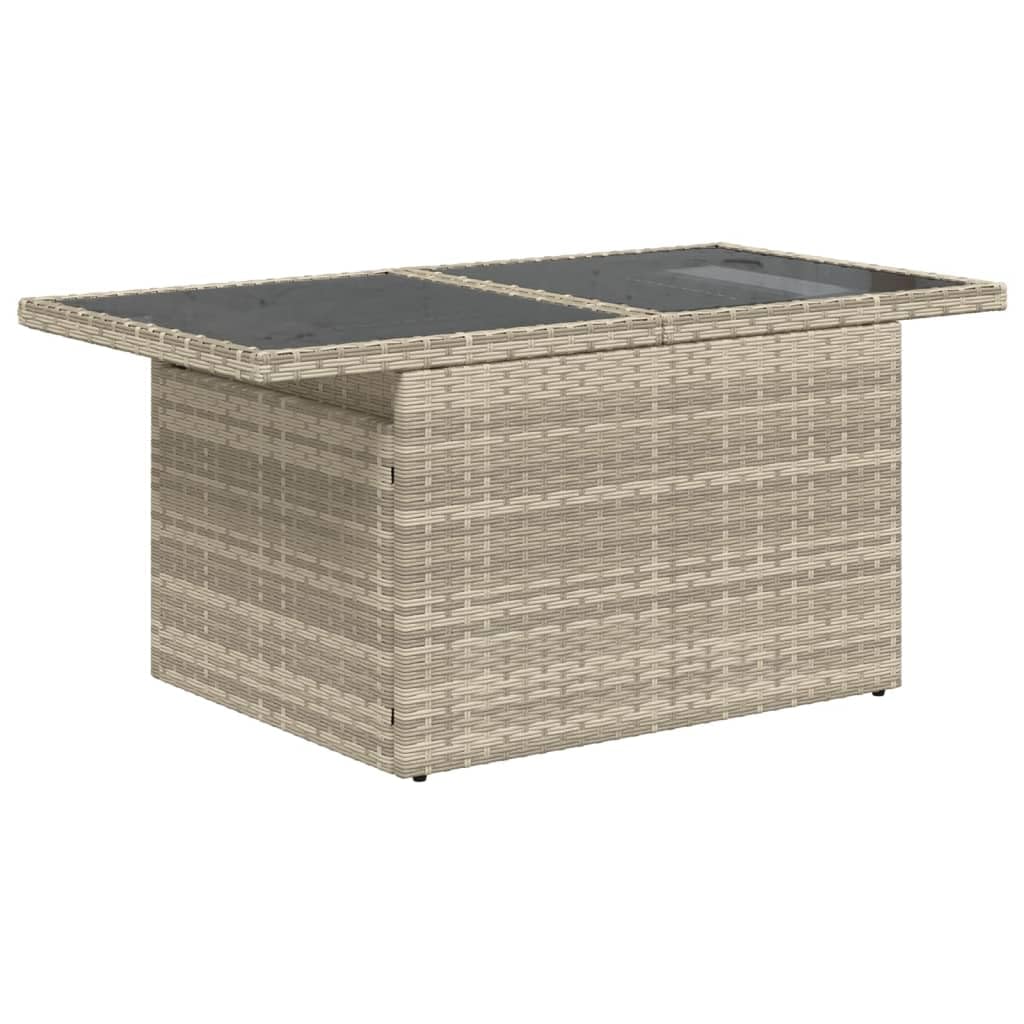 Homgoday 8-częściowy zestaw mebli ogrodowych z poduszkami, meble balkonowe, sofa ogrodowa, sofa ogrodowa, zestaw wypoczynkowy, sofa balkonowa, zestaw mebli ogrodowych, kolor jasnoszary polirattanowy