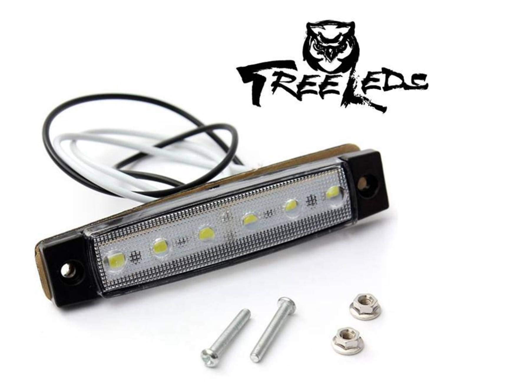 Tree Leds Interior Boat Light Marine Strip Utility LED Deck Lights for Boats 12 Volts White Lens (Pack of 2)