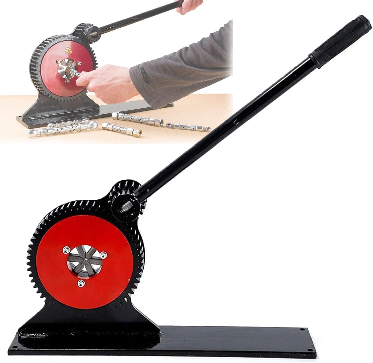 6-Jaw Manual Hose Press Crimper, 6-32mm Crimping Range, Low Pressure Hydraulic Fuel Hose Crimp Tool,for Pump Pipes,Pneumatic Fuel