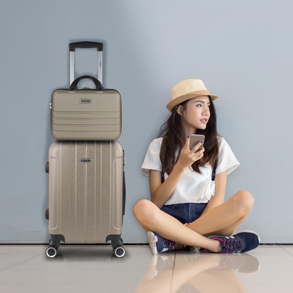 Handgepäck Koffer Trolley - Reisekoffer Mit Rollen und Reisekoffer Hartscha