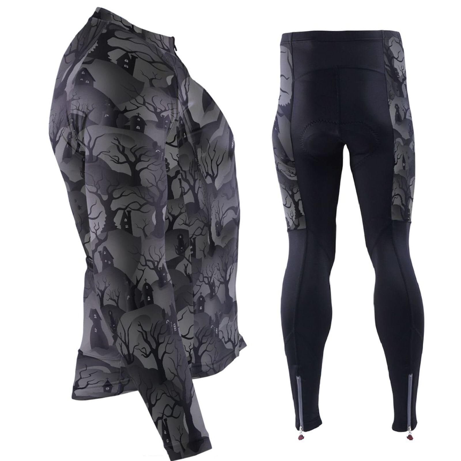 Radtrikot-Set mit Taschen, schnelltrocknend, für Herren, gepolstert, 3D-gepolstert