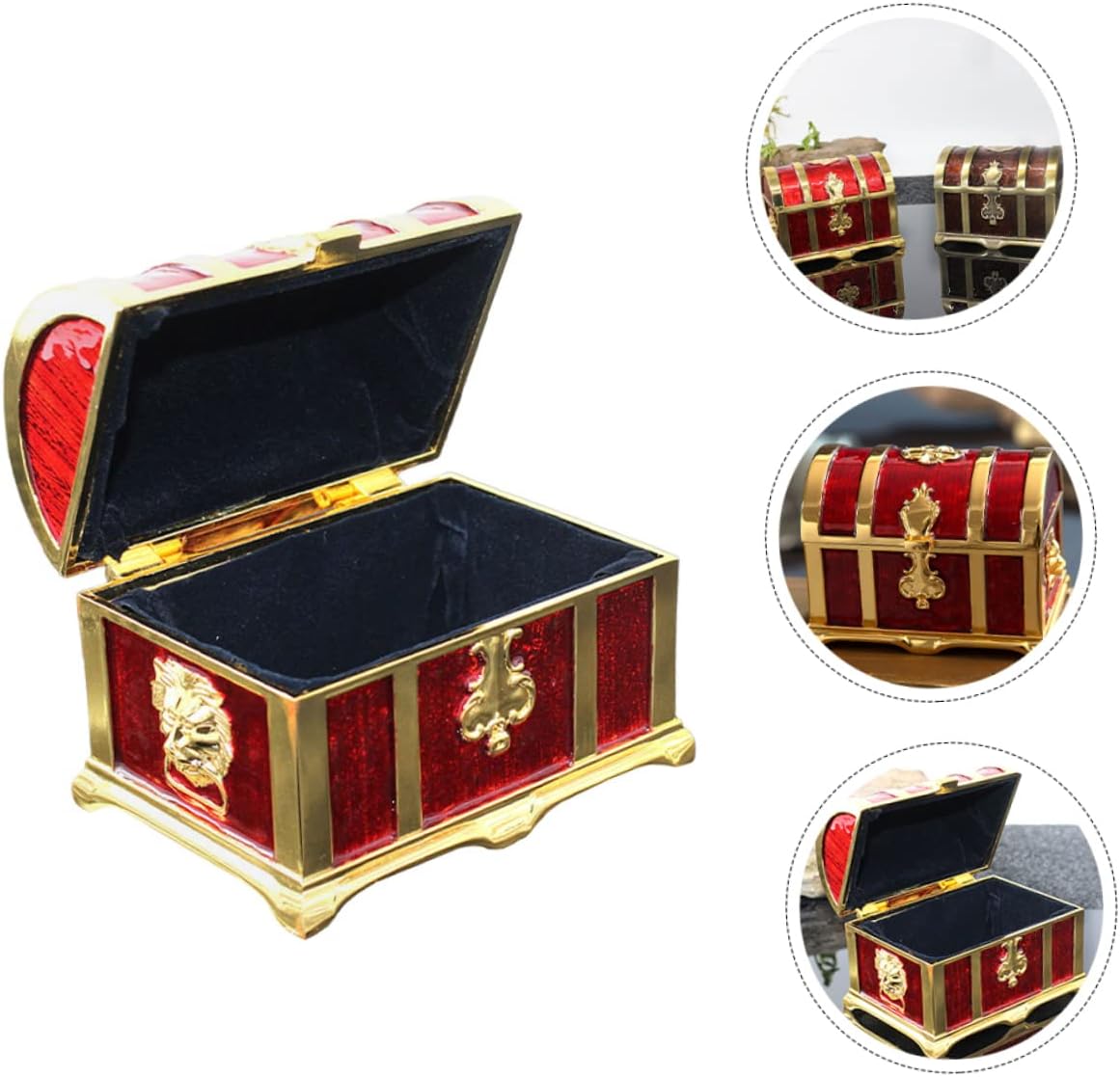 LIFKOME Decorative Storage Box Retro Design Compact Treasure Chest for Boy Girl Toys Jewelry Keepsakes -drop Function for Playroom Bedroom Nursery
