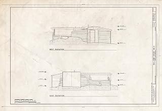 Historic Pictoric : Blueprint 2. West and East elevations - Rulland House No. 2, 213 Airport Road, Anaktuvuk Pass, North Slope Borough, AK 12in x 08in