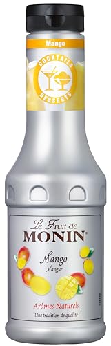 Monin Le Fruit Mango - Fruchtpüree mit Mango (1 x 0 5l) Zutat für Cocktails Smoothies Mocktails und Desserts für Hobby-Barkeeper und Genießer