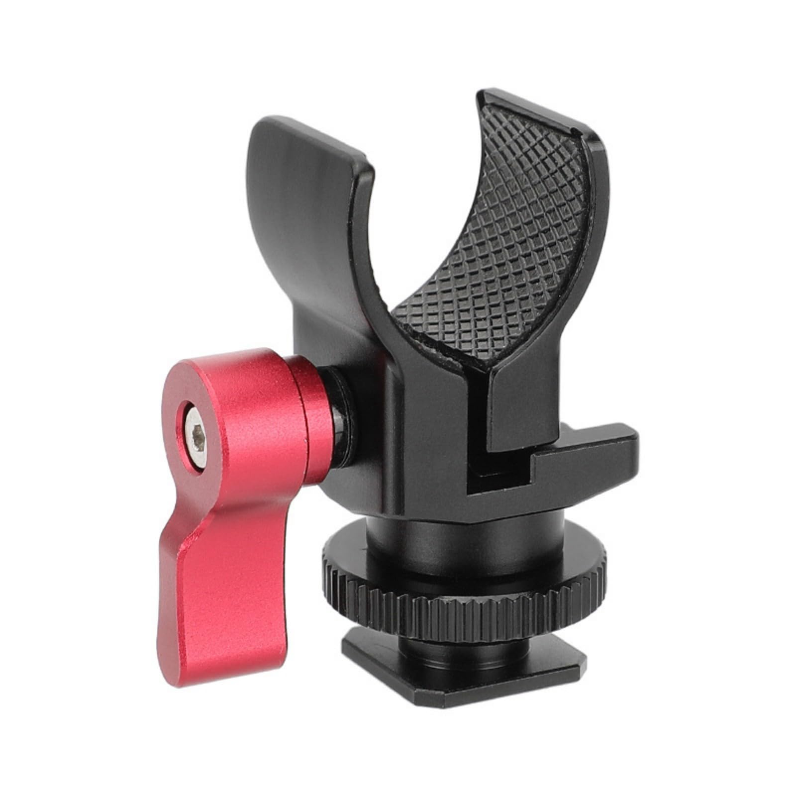 Soporte de aleación de aluminio para micrófono de zapata fría para fotografía y videografía, amplio uso, color negro