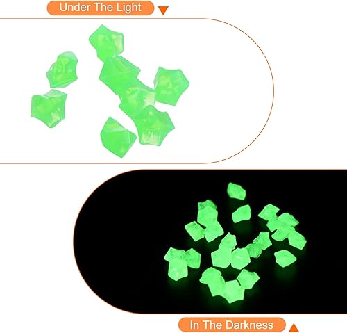 Miniatura 4 de MECCANIXITY 500 piedras brillantes de 8 a 0.394 in brillantes para decoración en la oscuridad, piedras luminosas, decoración de bricolaje verde
