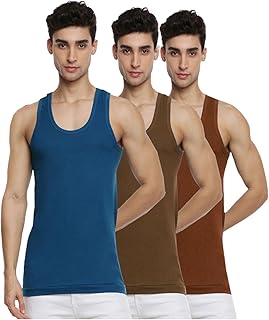 ramraj cotton Pack of 3 Men's White Scoop Neck Sleeveless Cotton Undershirt Vest (Multicolour;95)-picture-36