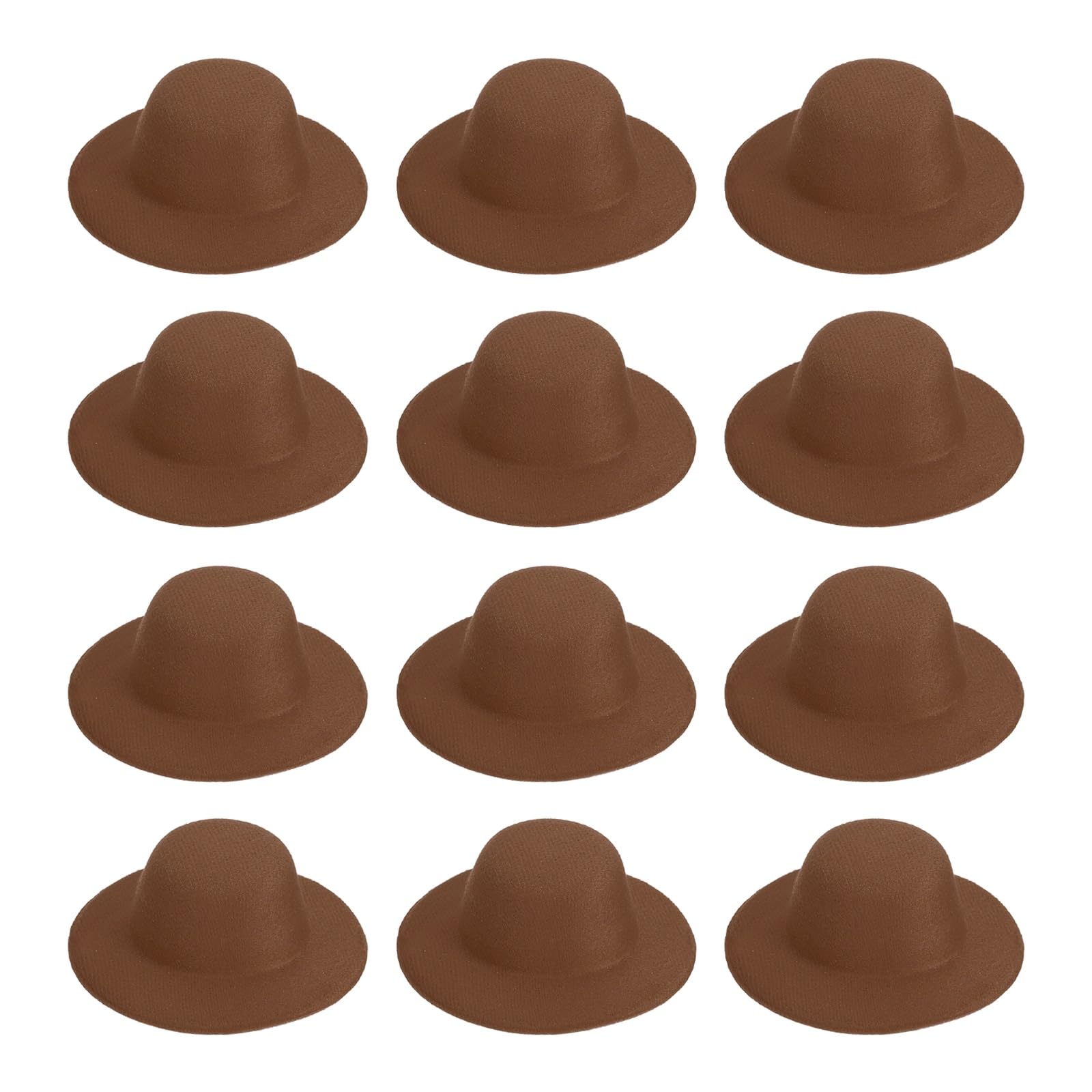 PATIKIL 2.8 Inch Mini Formal Hats, 12 Pcs Miniature Doll Hats Mini Top Hat for Crafts Hair Accessories Decorate Doll Snowman, Coffee