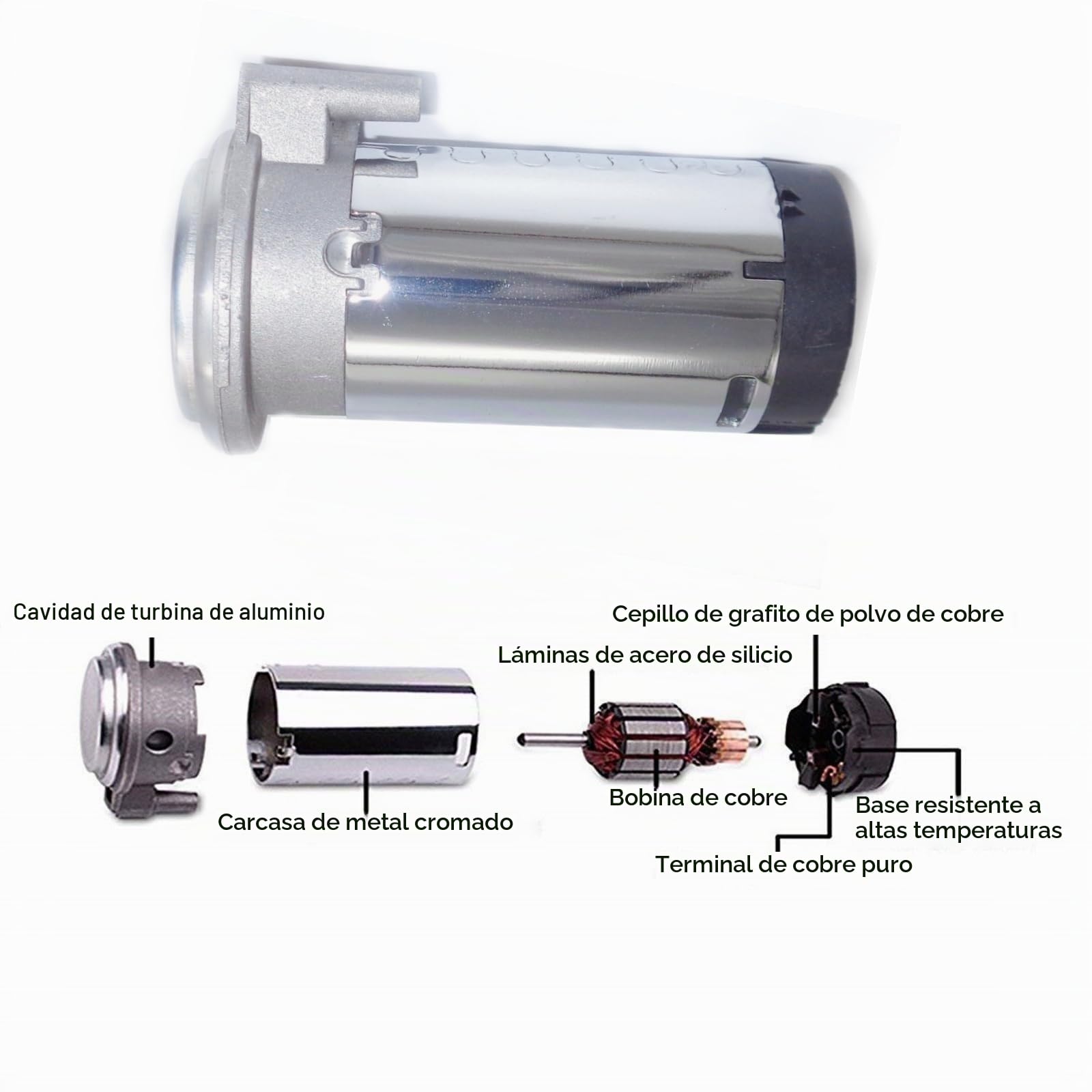 Car Horn Bocina de aire Bocina de camión 12v Altavoces de bocina de automóviles plateados Altavoz único de cromo y zinc Bocina de coche con compresor Air Horn para 12V coche yate camión etc