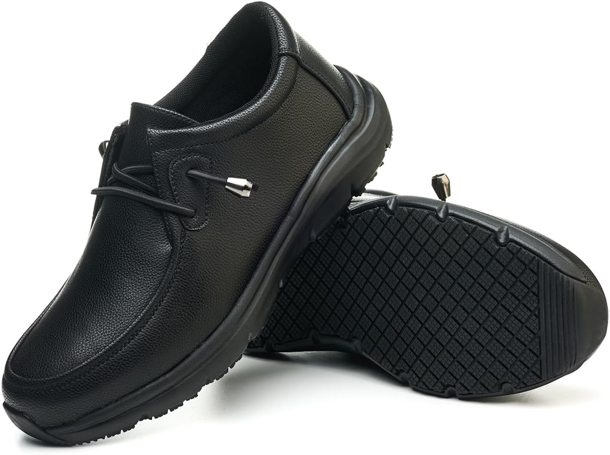 Non Slip Work Shoes for Men Women Chef Kitchen Restaurant Food Service Waterproof Lightweight Comfortable Slip on Loafers