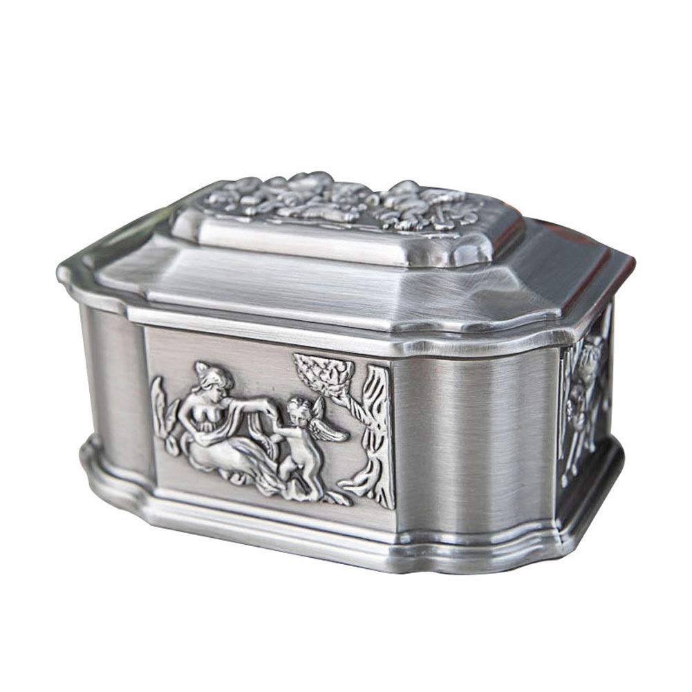 Sddpulse Women's Jewellery Chest European Style Retro Jewellery Box Angel Pattern Creative Jewellery Organiser Jewelry Box For