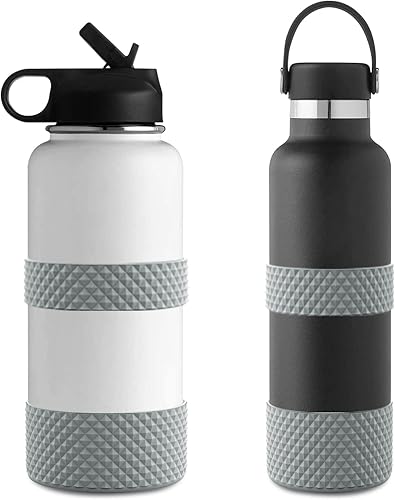 Miniatura 8 de Bota para botella de agua, doble protección de silicona con textura de diamante, protector de bota de silicona de 12 a 40 onzas y más botellas de