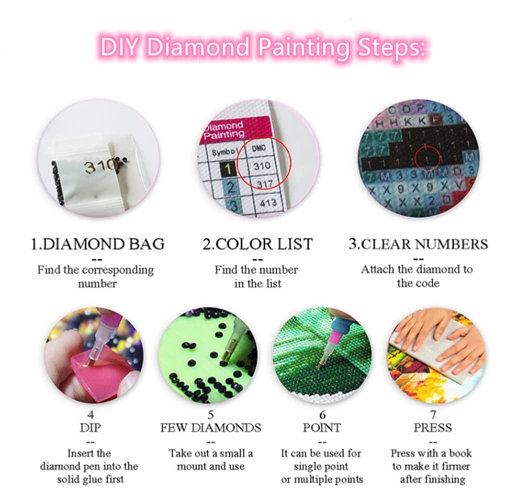 LXTONG Golden Retriever Diamond Painting Kit - 5D Full Round Drill DIY Art 16x12 Inches