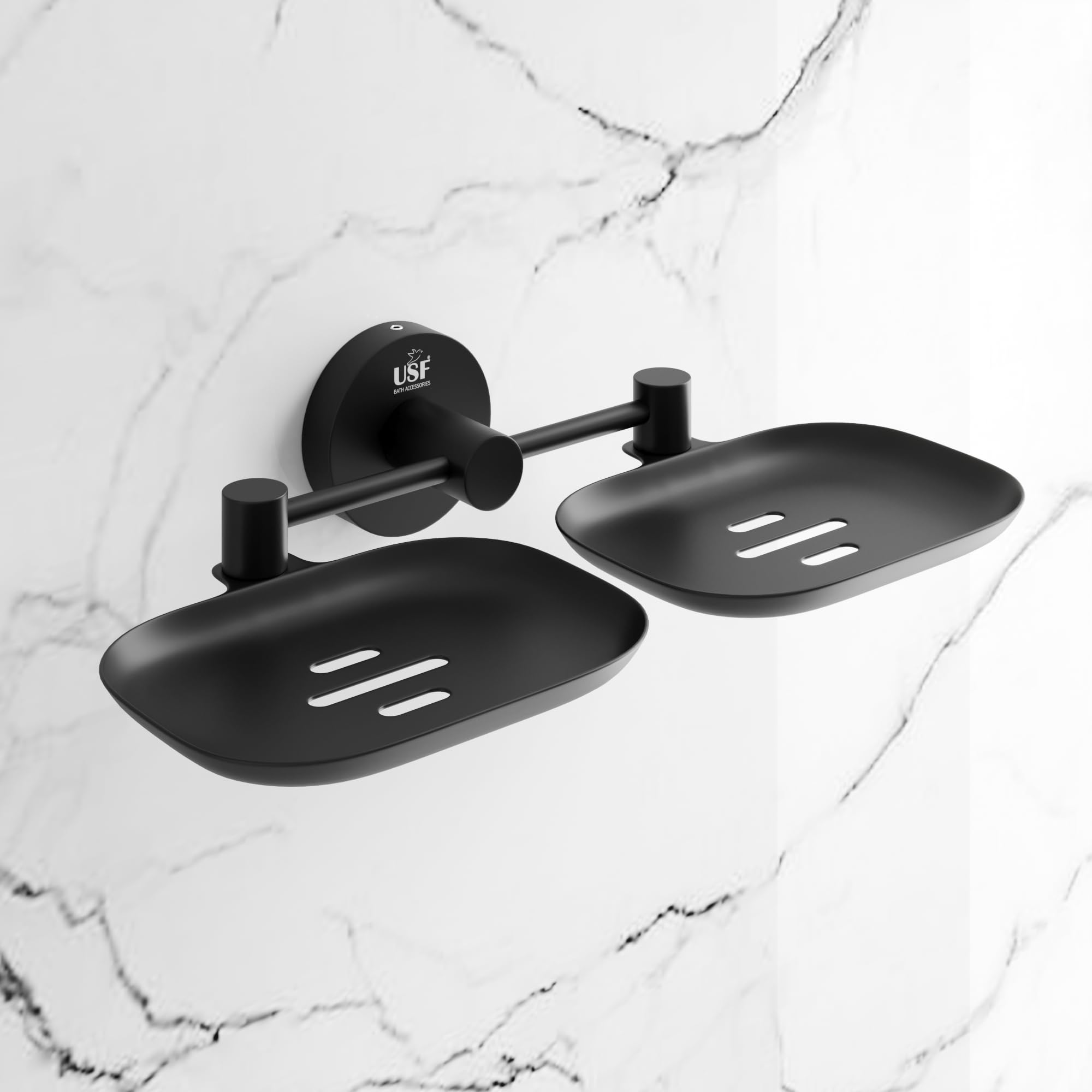 U-S-F BATH ACCESSORIES Double Soap Holder For Bathroom, Soap Stand For Wash Basin, Soap Dish Holder Wall Mounted, 304 Stainless Steel Bathroom Accessories (Black Finish) (B08XLF72KM) Amazon Price History, Amazon Price Tracker
