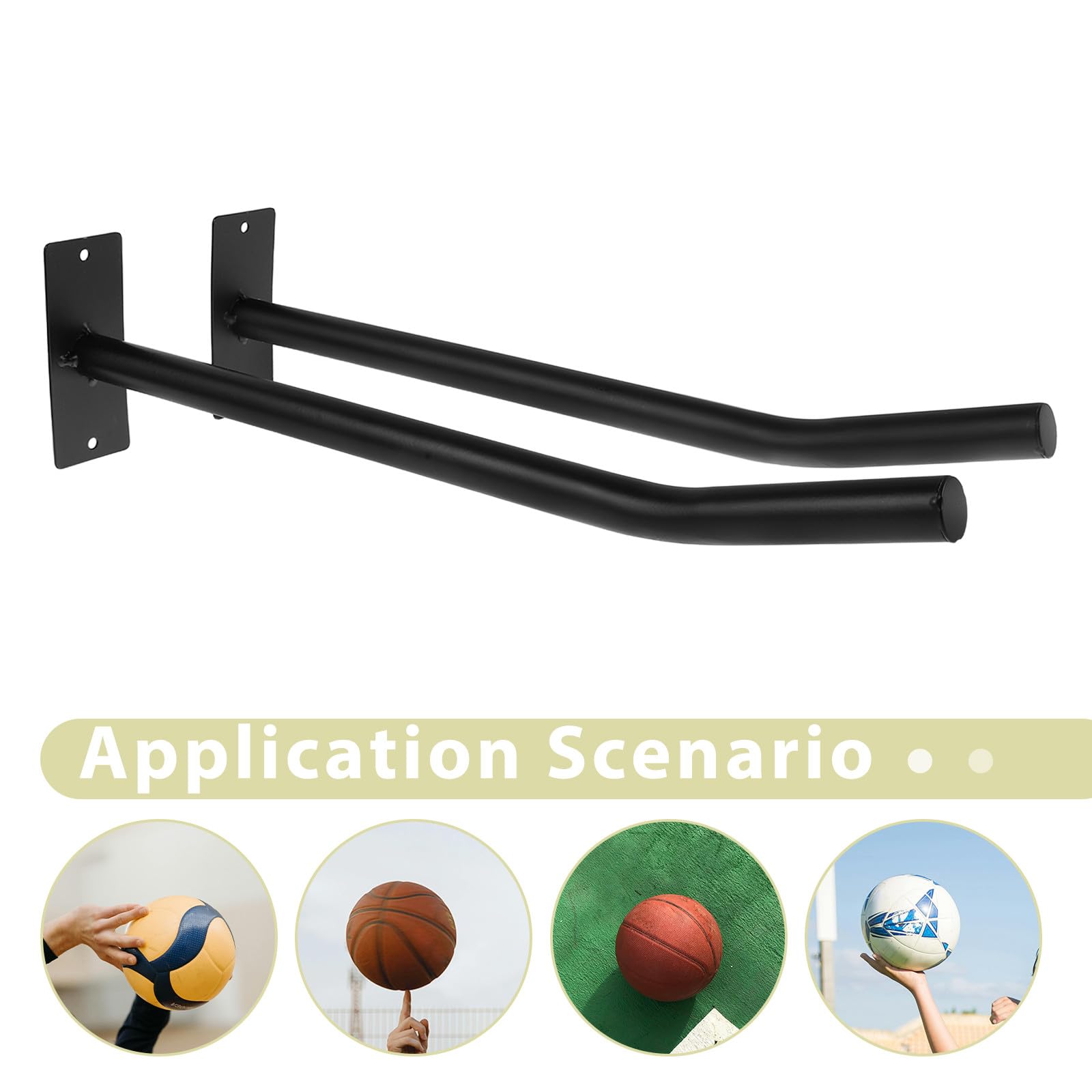 Healeved 2 Soportes para balones de Baloncesto: Soporte de Pared para balones Deportivos, Estante de Almacenamiento para de Baloncesto, Colgante para exhibir de fútbol, ​​Voleibol y fútbol.