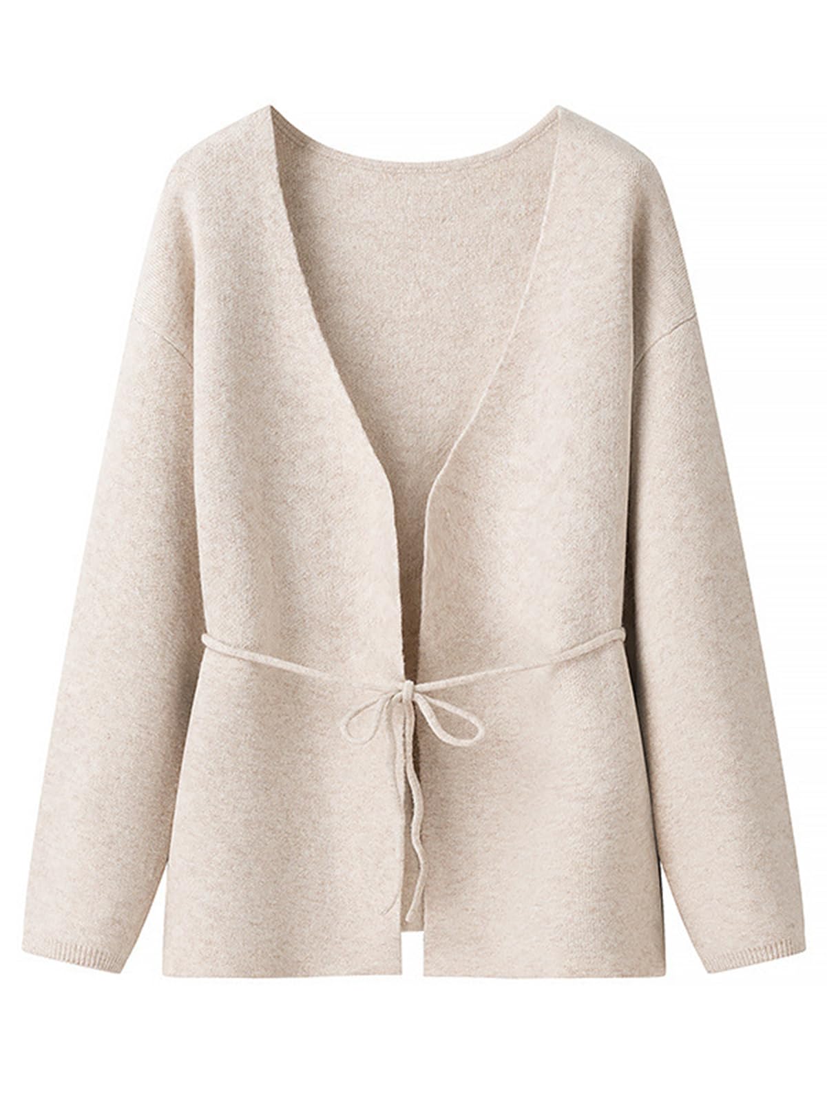 Women's Classic Coatigan Belted Wrap Cardigan Coat Oversized V-Neck Long Knit Sweater Jacket with Tie Belt-image-33