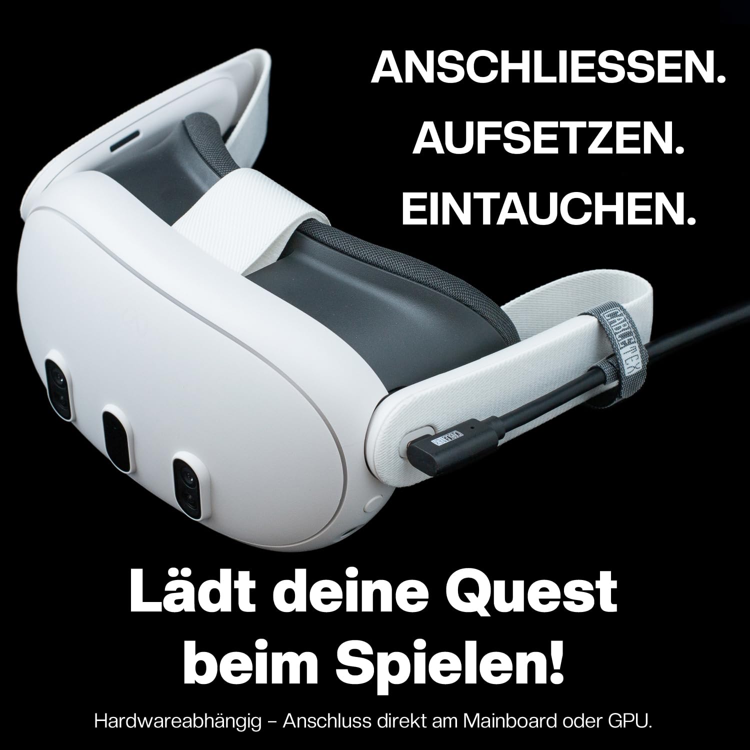 CABLETEX 5m Link Kabel für Meta Quest 3, Oculus Quest 2, PICO 4, PSVR2, Steam VR – USB 3.2 USB C Kabel für VR Headset und Gaming PC, 5 Gbit/s Datenübertragung