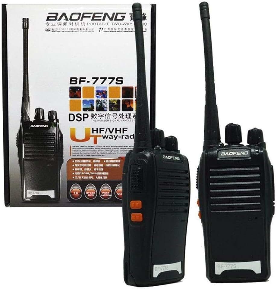 Kit 2 Rádio Comunicador Walk Talk HT UHF 16 Canais Baofeng