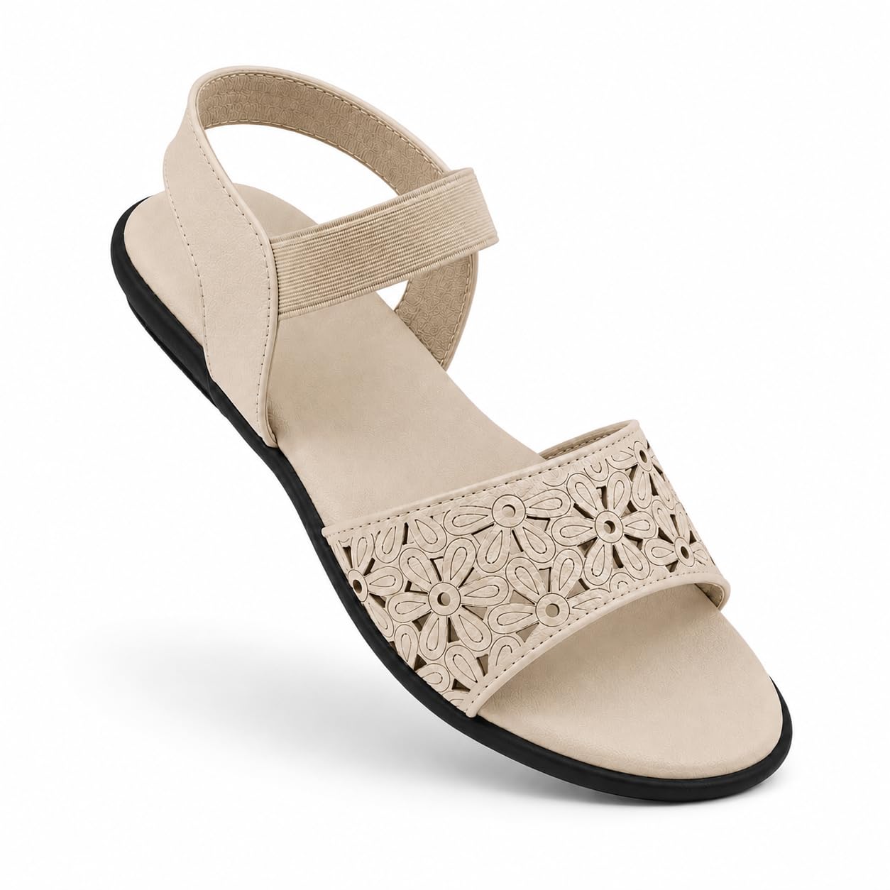 Women Casual Sandal with Floral Cut-out Strap-picture-22