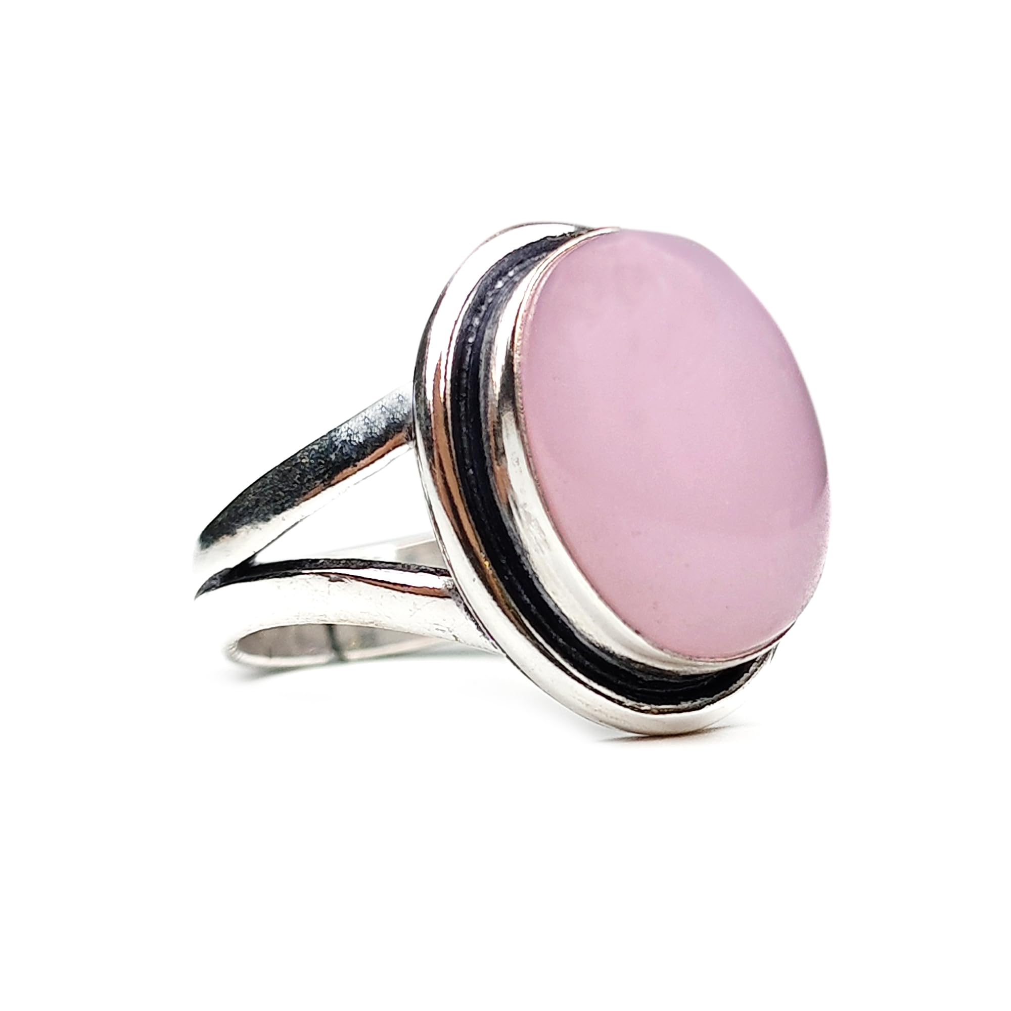 Rose Quartz Ring for Reiki Crystal Aura Chakra Healing Fengshui - Jewellery Gifts For Men & Women