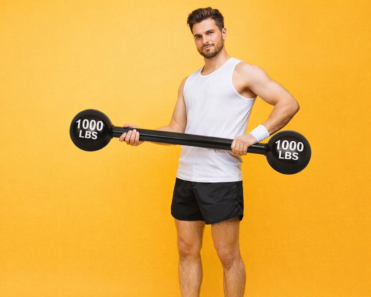 2 Pcs Giant Inflatable Dumbbells PVC Photo Booth Props Cosplay Party Decorations