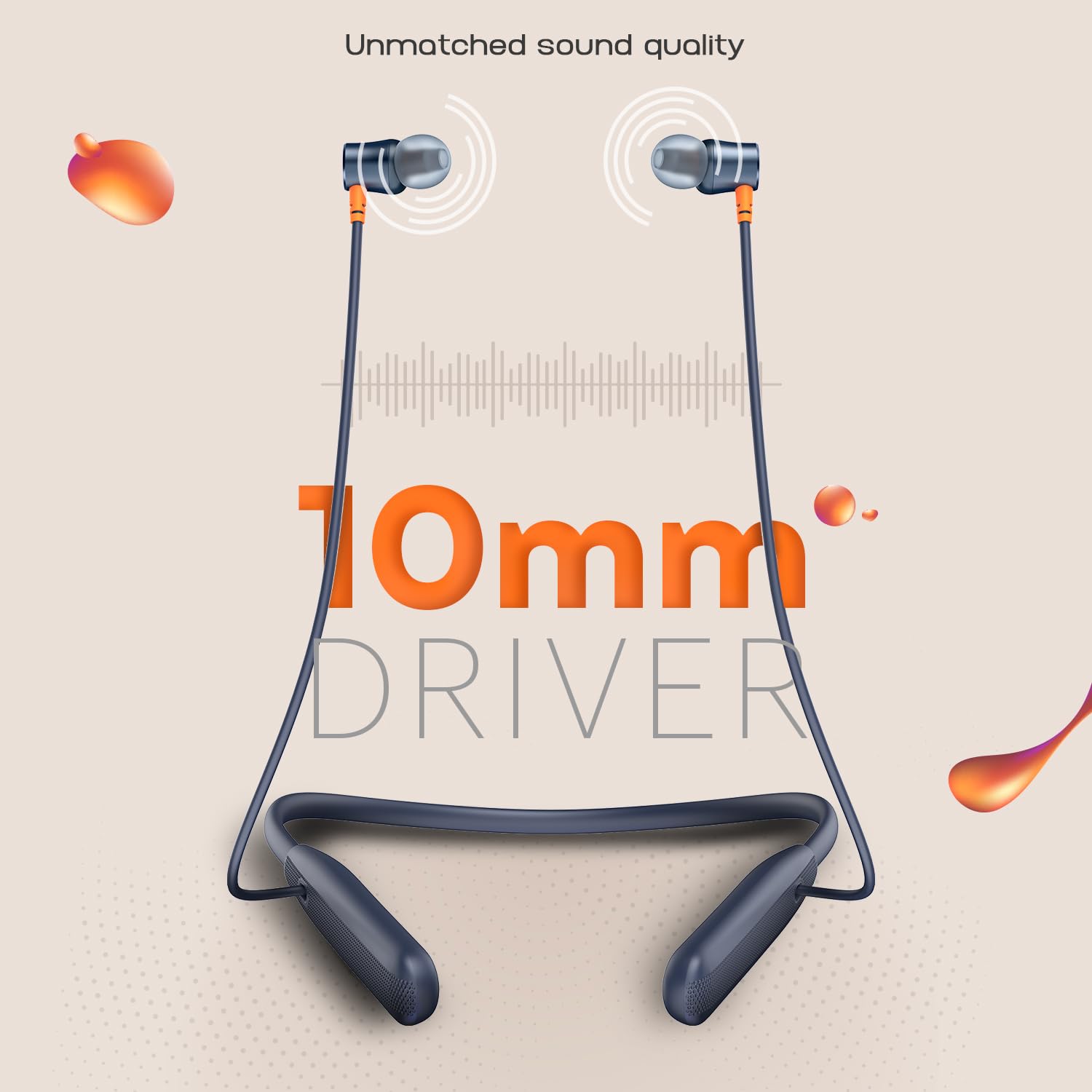 Noise Airwave Bluetooth in Ear Neckband with 50H of Playtime, 3 EQ Modes, ENC for Calling, Low Latency(Upto 50ms), 10mm Driver, BT v5.3(Midnight Blue) — Amazon image 5