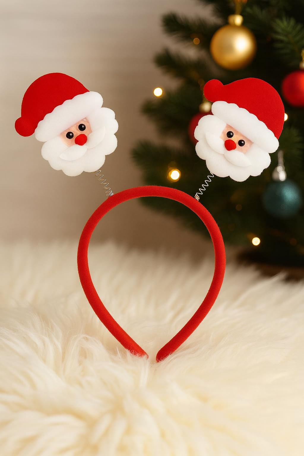Arrakasta Crafts Santa Claus Hairband Merry Christmas Headband with Fun Bouncy Spring Santa Head Hoop | Xmas Christmas Party Props Gifts for Kids Boys Girls Adults - Christmas Decorations Items (3) 2