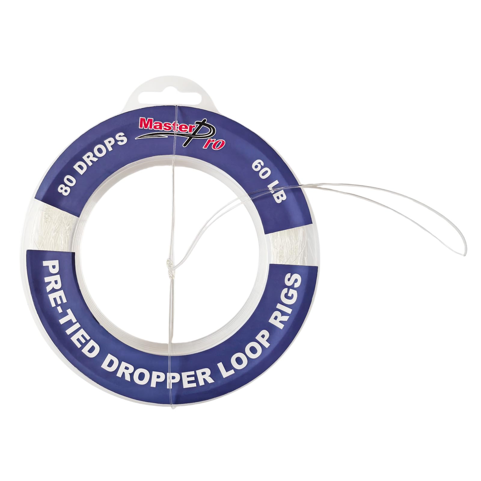 Pre-Tied Dropper Loop Rigs, Fishing Line Spool 10LB 15LB 20LB 30LB 40LB 50LB 60LB 80LB 100LB, Saltwater Freshwater Invisible Fishing Leader Line for Snapper & Bottom Feeding Fish (Big, 60LB)