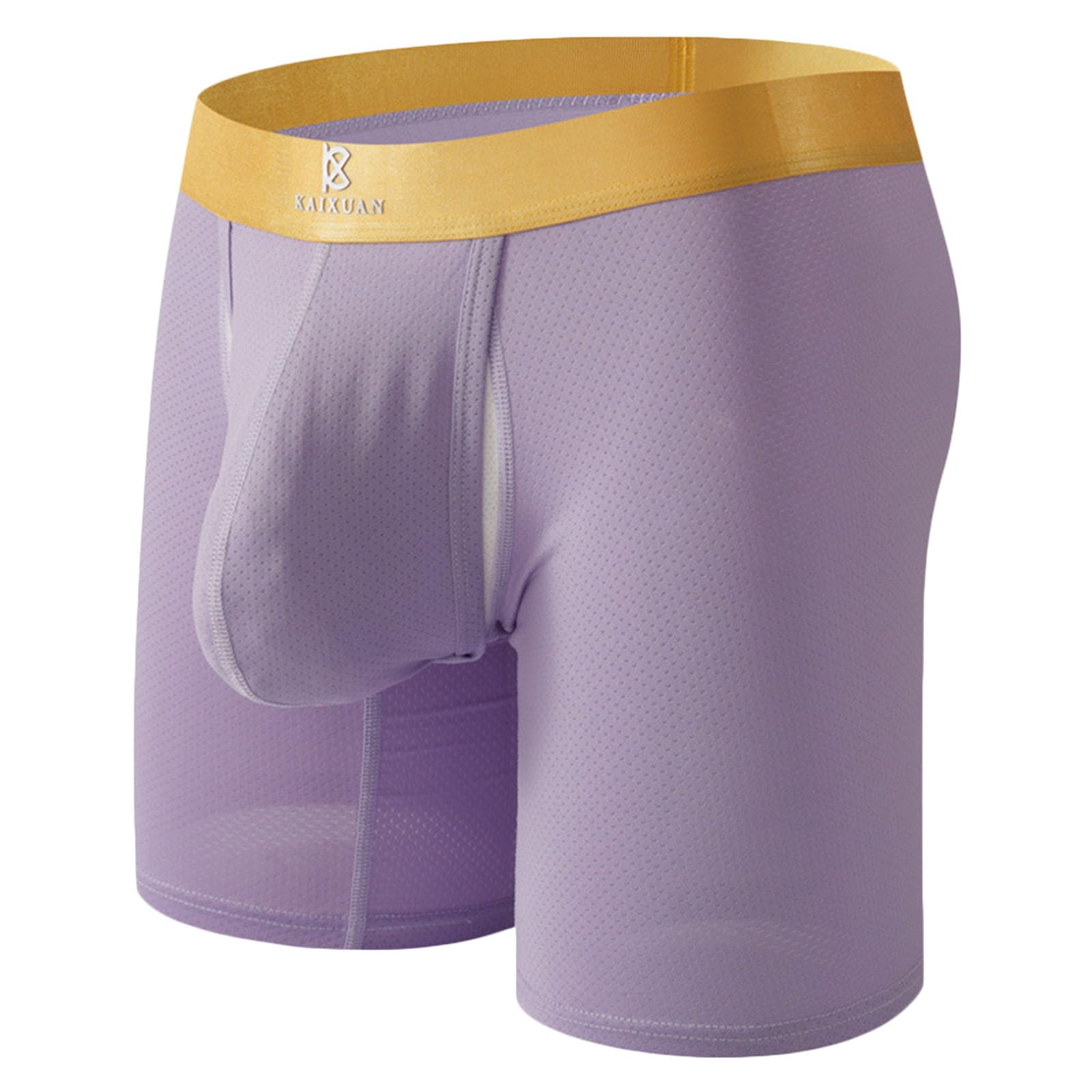 Mens Breathable Underwear Moisture-Wicking Boxer Briefs Performance High Waist Athletic Sports Underwear Panties